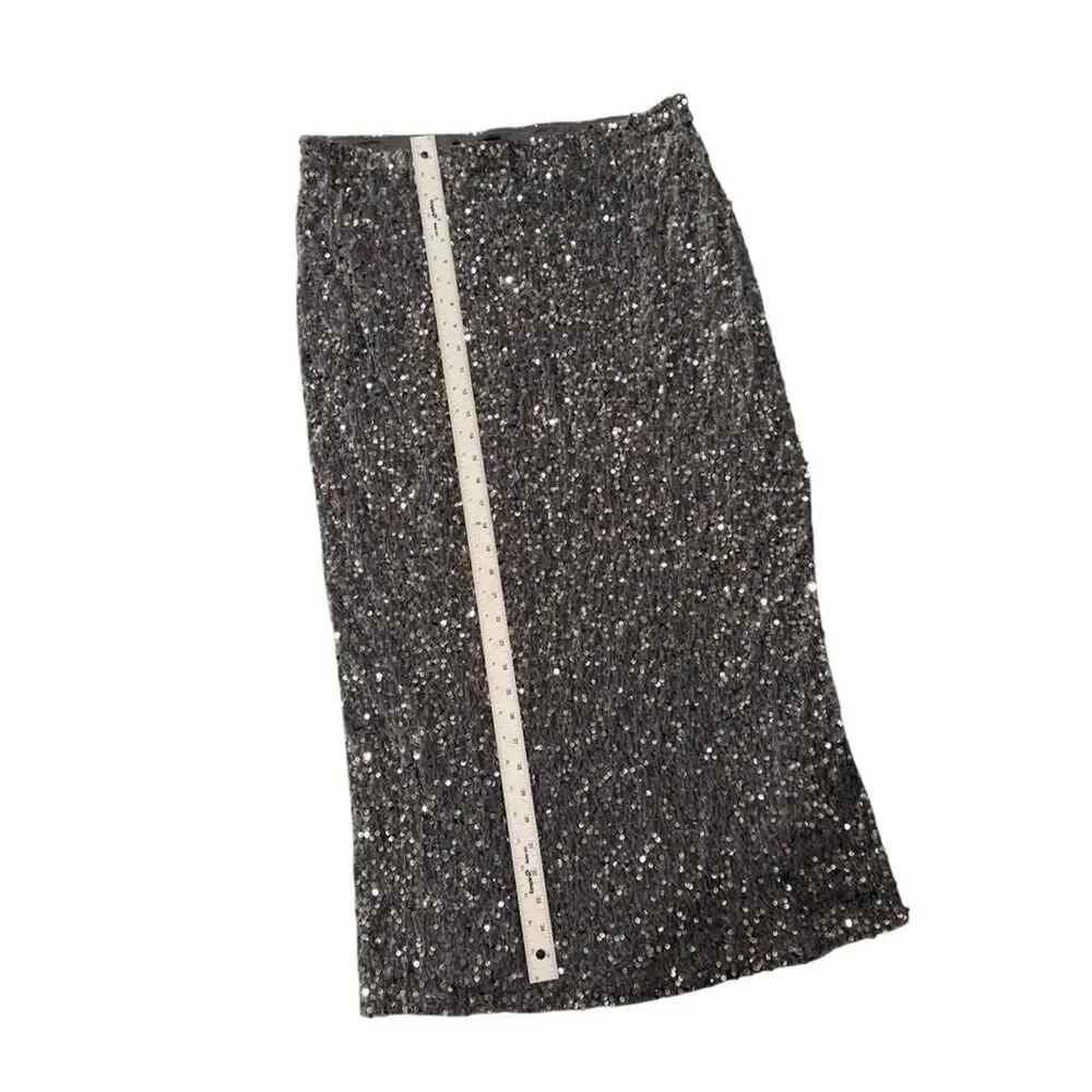 Madden NYC silver sequin maxi skirt  size XL, elastic waistband